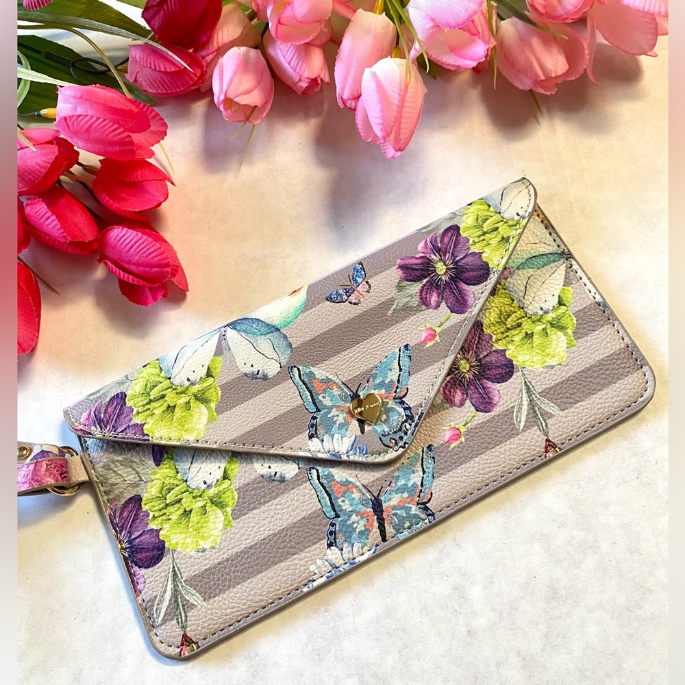 Betsey Johnson Floral Butterfly Wallet Pouch